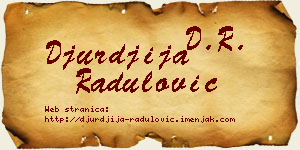 Đurđija Radulović vizit kartica